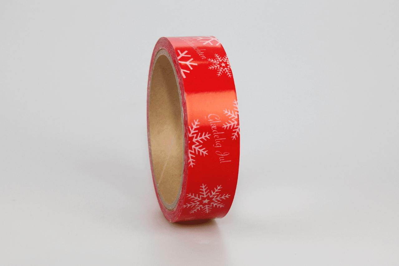 Juletape rød negativ 25 x 33