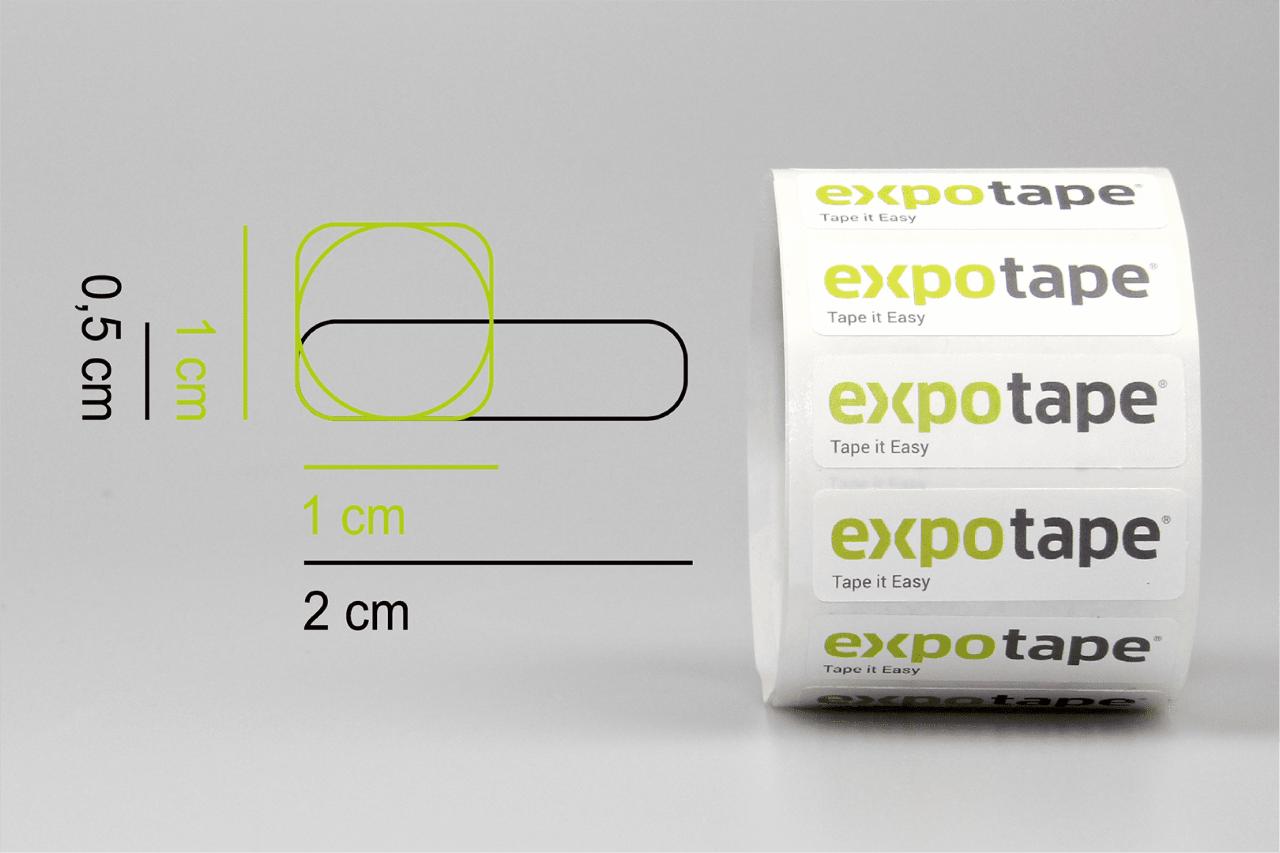 Etiket eget logo/form 1cm² / Rund Ø1cm.