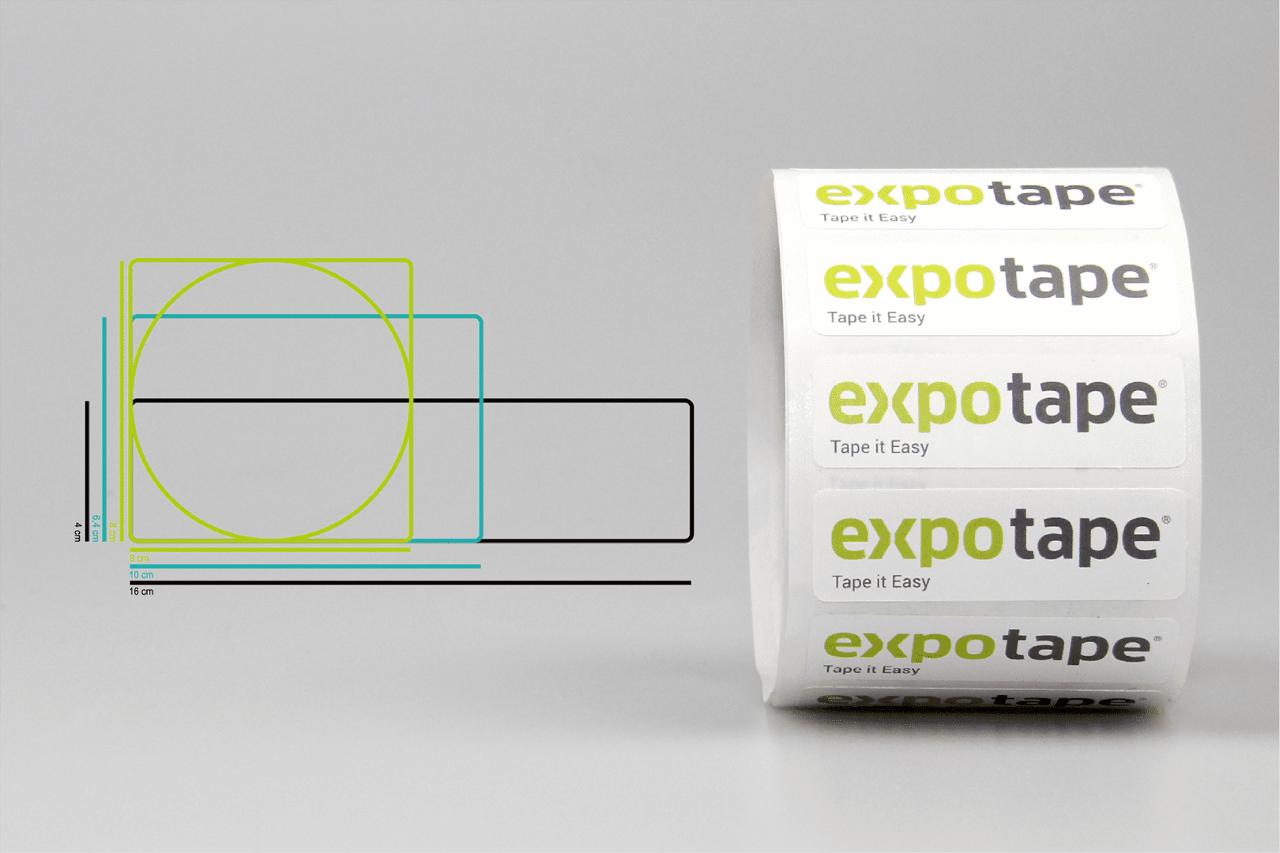 Etiket eget logo/form 64cm² / Rund Ø8cm.